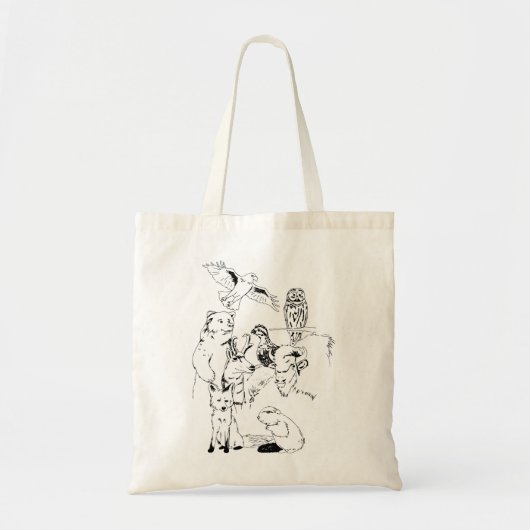 Canvas tas met houtsbadge Critter (Voorkant)