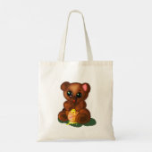 Canvas tas met kattenhoningBeer - Schilderen (Achterkant)