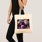 Canvas tas met kattenillustratie (Voorkant (product))