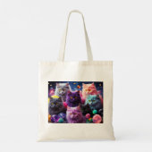 Canvas tas met kattenillustratie (Achterkant)
