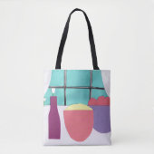 Canvas tas met keukenscène (Voorkant)