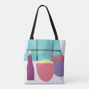 Canvas tas met keukenscène