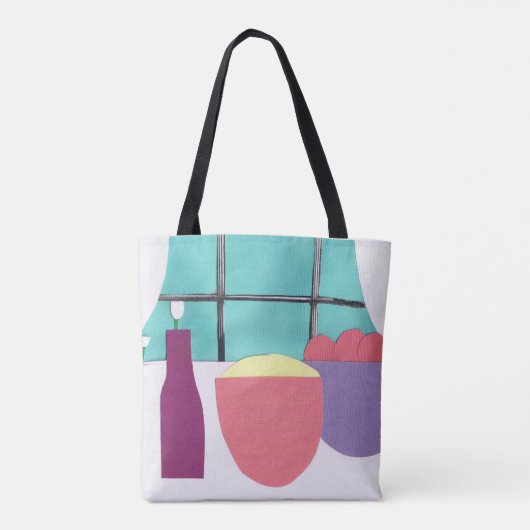 Canvas tas met keukenscène (Achterkant)