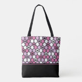 Canvas tas met krulling - roze/zwart (Achterkant)