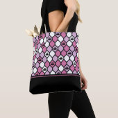 Canvas tas met krulling - roze/zwart (Dichtbij)