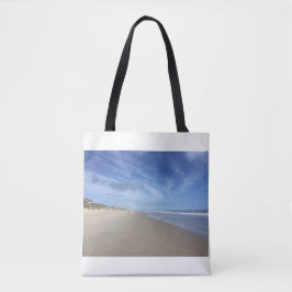 Canvas tas met laagtij strand foto's