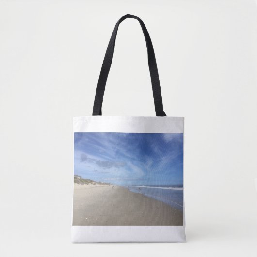 Canvas tas met laagtij strand foto's (Voorkant)