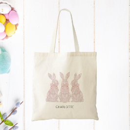 Canvas tas met Lace Bunny Design