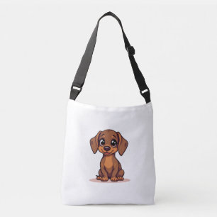 Canvas tas met leuke teckel