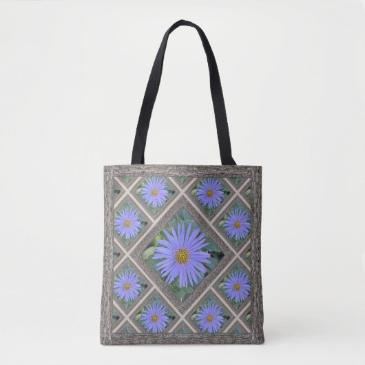 Canvas tas met Lovely Blue Asters (Voorkant)