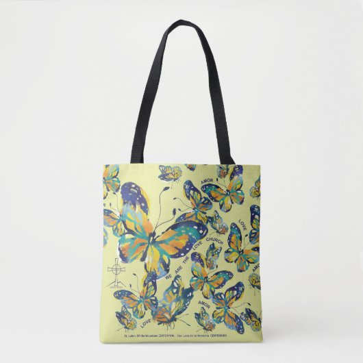 Canvas tas met Mariposas Design en liefde (Voorkant)