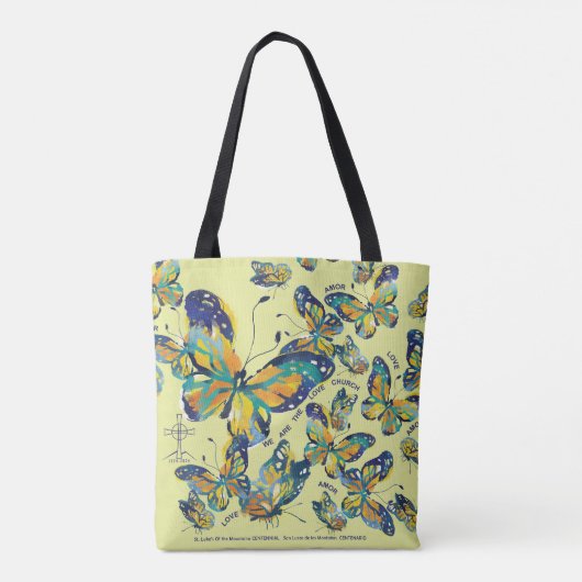 Canvas tas met Mariposas Design en liefde (Achterkant)