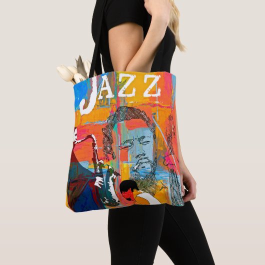 Canvas tas met meerdere kleuren, Jazz Greats (Dichtbij)