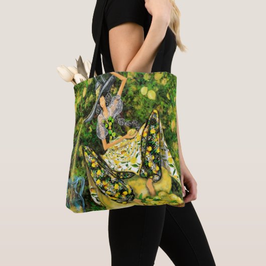 Canvas tas met meisje in de limonade van de tuin (Dichtbij)