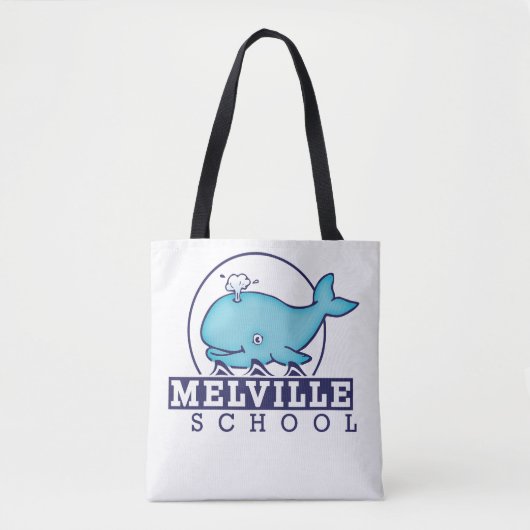 canvas tas met Melville Tall Ship and Squirt Logo (Voorkant)