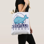 canvas tas met Melville Tall Ship and Squirt Logo (Dichtbij)