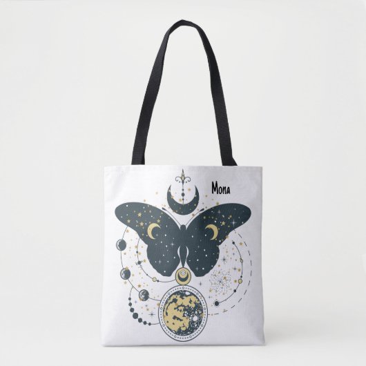 Canvas tas met mystieke vlinder & Sky (Voorkant)