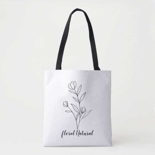 canvas tas met natuurlijke bloem (Voorkant)