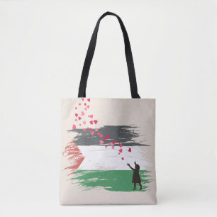 Canvas tas met noodlijdende palestijnse vlag-solid