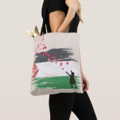 Canvas tas met noodlijdende palestijnse vlag-solid (Dichtbij)