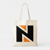 Canvas tas met Oranje en zwarte letters (Achterkant)