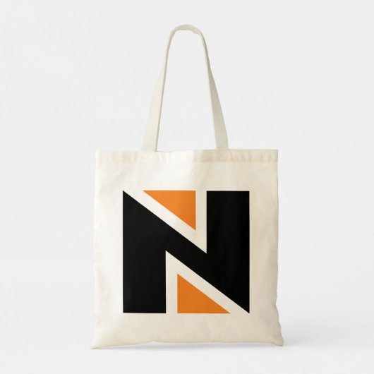 Canvas tas met Oranje en zwarte letters (Achterkant)