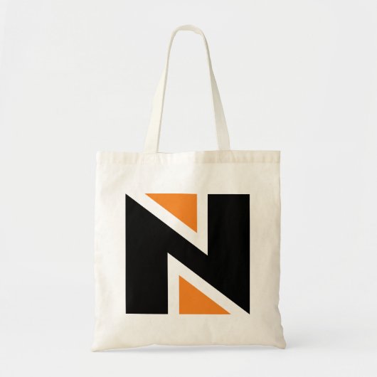 Canvas tas met Oranje en zwarte letters (Voorkant)