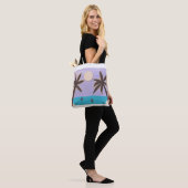 Canvas tas met palm- en oceaanontwerp (Op model)