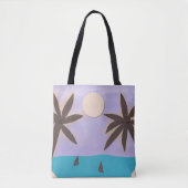 Canvas tas met Palm Trees en Lavender Sky (Voorkant)