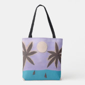 Canvas tas met Palm Trees en Lavender Sky (Achterkant)