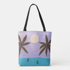 Canvas tas met Palm Trees en Lavender Sky