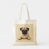 Canvas tas met Pug ontwerp (Achterkant)