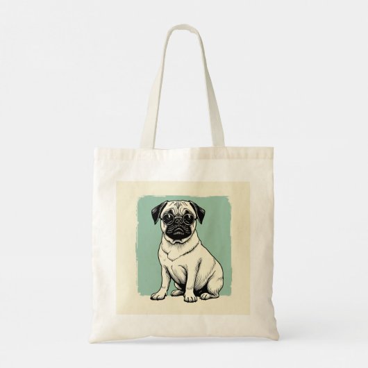 Canvas tas met Pug ontwerp (Achterkant)