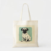 Canvas tas met Pug ontwerp (Voorkant)