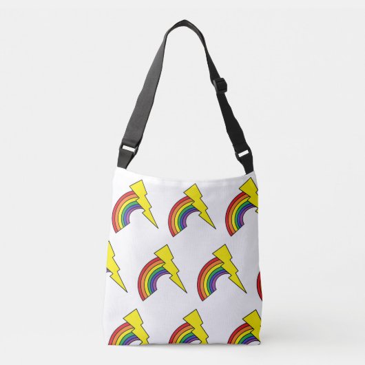 Canvas tas met regenbogen en blikbouten (Voorkant)