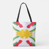 Canvas tas met rode en gele uitbarsting (Achterkant)