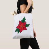 Canvas tas met rode kerstpuntjes (Dichtbij)