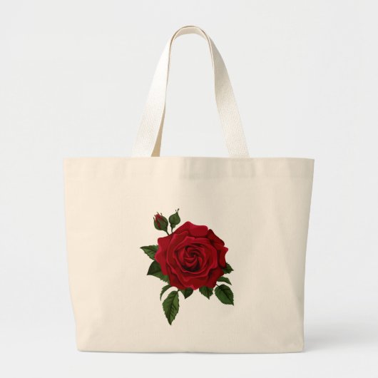 Canvas tas met rode rozen (Voorkant)
