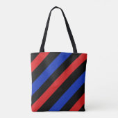Canvas tas met rode, zwarte en blauwe strepen (Achterkant)