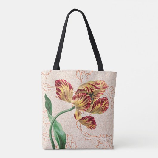  Canvas tas met rood en goudpluis (Achterkant)