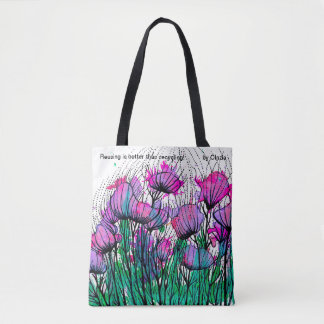Canvas tas met roze bloemen