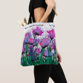 Canvas tas met roze bloemen (Dichtbij)