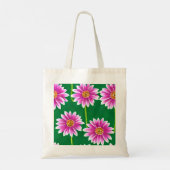 Canvas Tas met roze en witte bloemen (Achterkant)