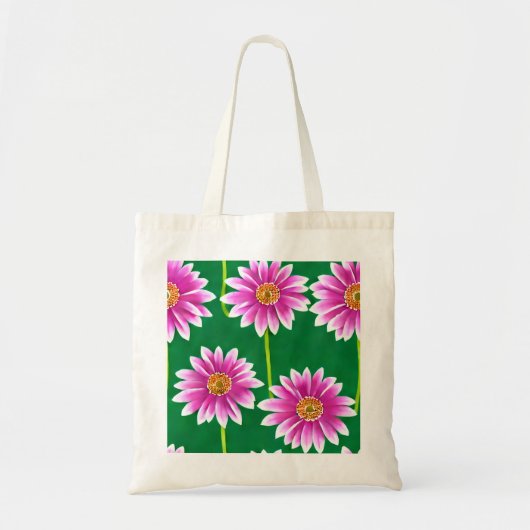 Canvas Tas met roze en witte bloemen (Voorkant)