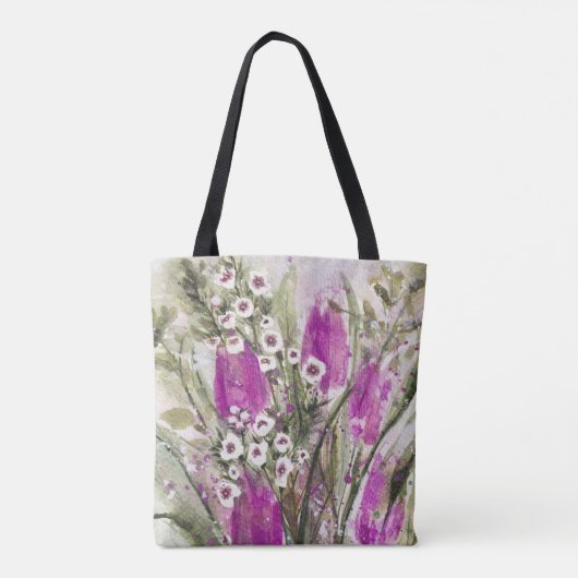 Canvas tas met roze florale monogram bruistamid gi (Achterkant)