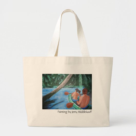 Canvas tas met stel in kano (Voorkant)