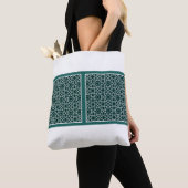 Canvas tas met Turks Tegel Patroon Groen (Dichtbij)