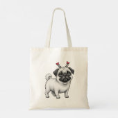 Canvas tas met Valentijns's Pug ontwerp (Achterkant)