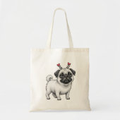 Canvas tas met Valentijns's Pug ontwerp (Voorkant)