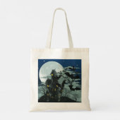 Canvas tas met volle maan in haunhouse (Achterkant)